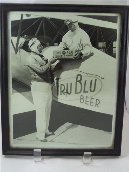  Black and White Framed Photo Featuring Tru-Blu Beer in Cans