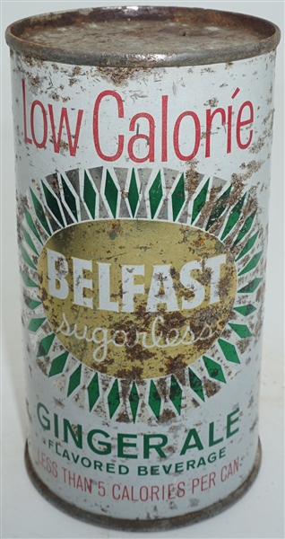 Belfast Sugarless Low Calorie Ginger Ale flavored beverage flat top - pre-zip