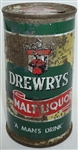 Drewrys Malt Liquor flat top - "A Mans Drink" - Packaged by Drewrys Chicago