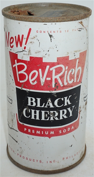 Bev-Rich Black Cherry Premium Soda flat top - pre-zip