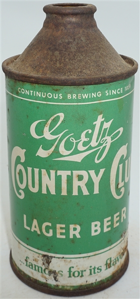 Goetz Country Club Lager Beer cone top - 5% - not listed