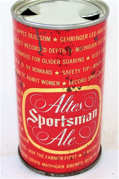  Altes Sportsman Ale "Michigan State Flower" Flat Top, 30-28
