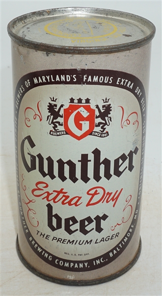 Gunther Extra Dry Beer flat top 