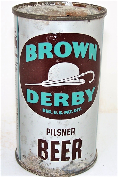  Brown Derby Pilsner Opening Instruction Can, USBC-OI 129 Columbia