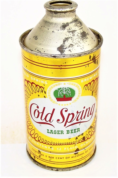  Cold Spring Lager (Metallic) Cone Top, Contains 5% Alc. 158-01