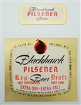  Blackhawk Pilsener Beer bottle and neck labels