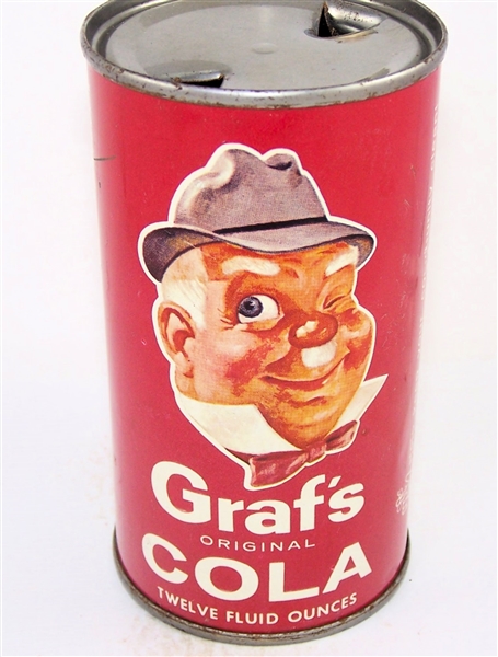  Grafs Original Cola Pre-Zip Code Flat Top Soda Can