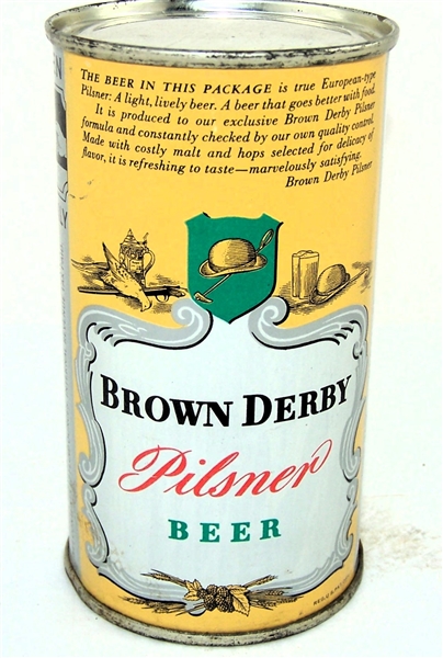  Brown Derby Pilsner Opening Instruction Can, USBC-OI 133