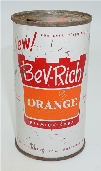  Bev-Rich Orange Premium Soda flat top - prezip