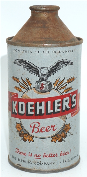  Koehlers Beer high-profile cone top - white - 171-26