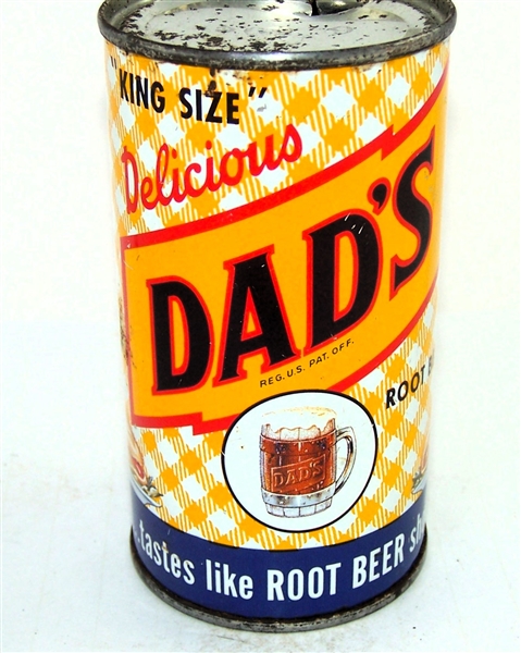  Dads Root Beer "King Size" Pre Zip Code Flat Top Soda Can.