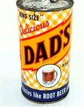  Dads Root Beer "King Size" Pre Zip Code Flat Top Soda Can.