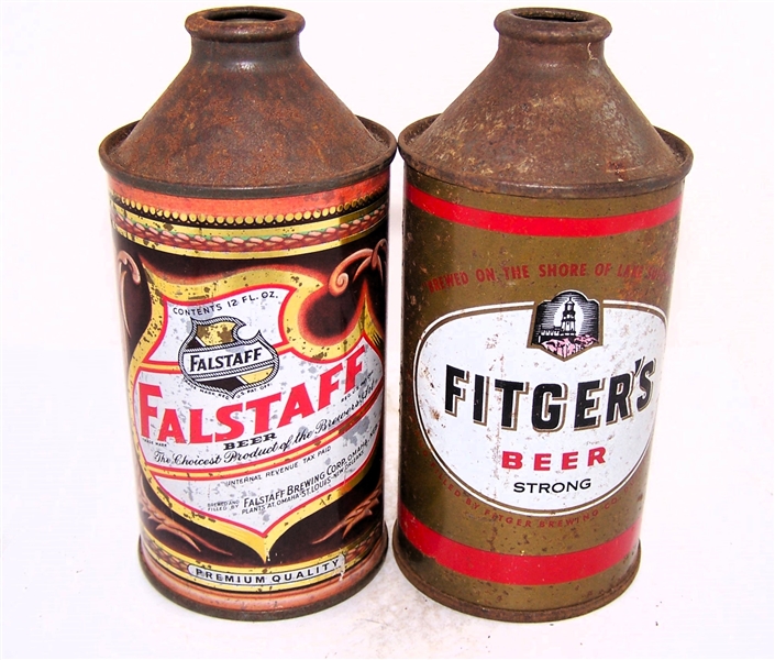  2 Cone Tops for one Price, Falstaff IRTP & Fitgers Strong.