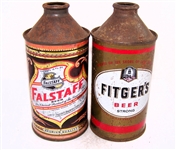  2 Cone Tops for one Price, Falstaff IRTP & Fitgers Strong.