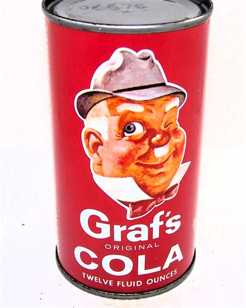  Grafs Original Cola Pre-Zip Code Flat Top Soda Can BEAUTY!