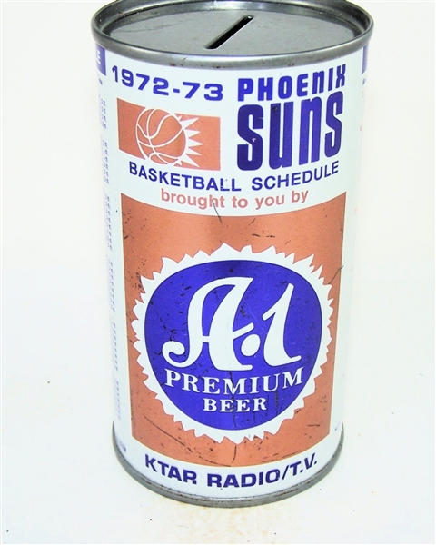  A-1 1972-73 Phoenix Suns Basketball Schedule Bank Top Can, Vol II 35-16