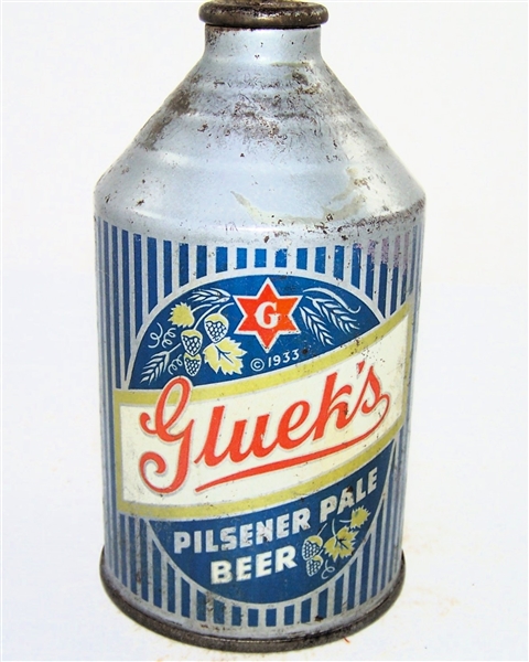  Glueks Pilsener Pale Crowntainer, Contains 5% Alc. 194-24