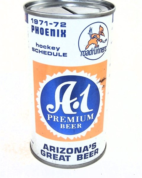  A-1 Premium Beer 1971-72 Phoenix Roadrunners Hockey Schedule Bank Top, Vol II 35-11