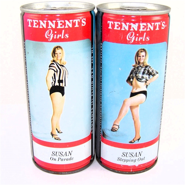  2 Tennents Lager 15.5 OZ B.O Tab Tops, Crimped Steel