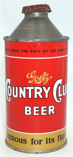  Goetz Country Club Beer cone top - 165-19 - CLEAN